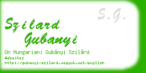 szilard gubanyi business card
