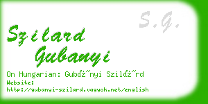 szilard gubanyi business card